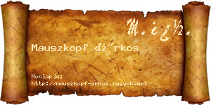 Mauszkopf Árkos névjegykártya